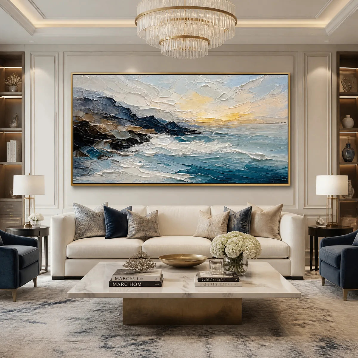 MIDNIGHT BREAKER: Stormy Ocean Wave Painting