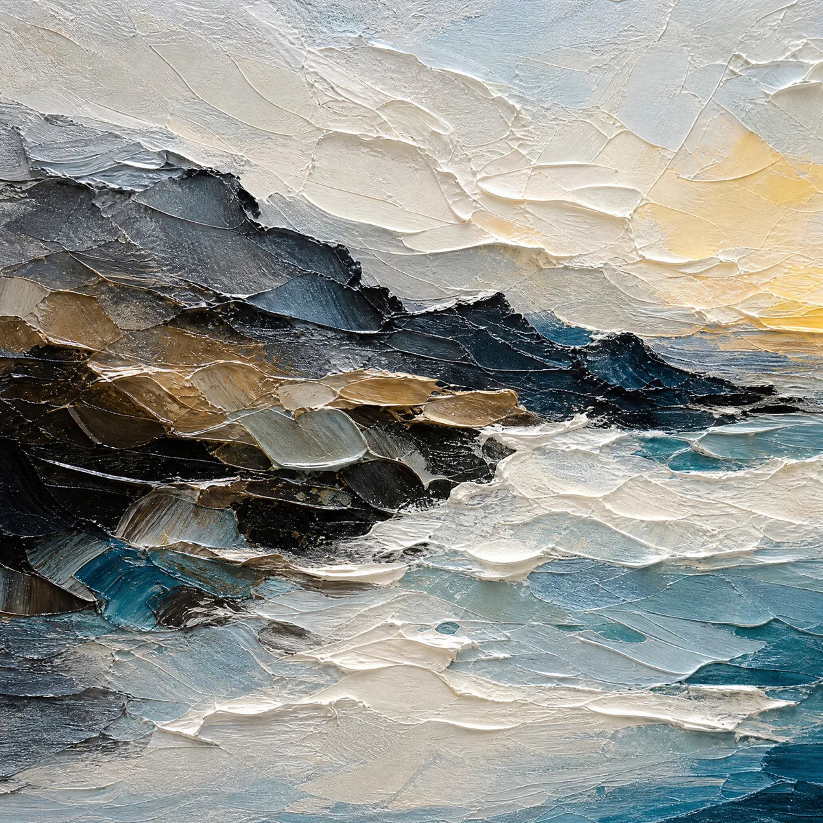 MIDNIGHT BREAKER: Stormy Ocean Wave Painting