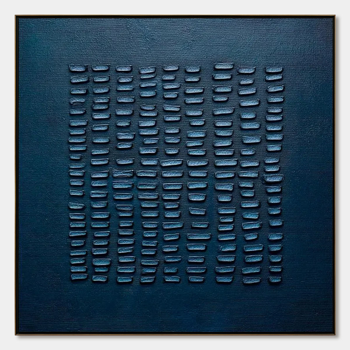 MIDNIGHT CODE: Textured Minimalist Geometric Abstract Oil Painting