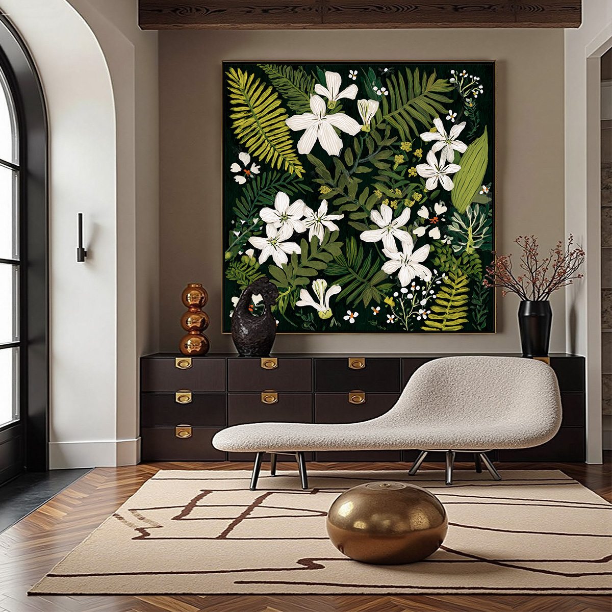 MIDNIGHT GARDEN: Dark Botanical Floral Painting