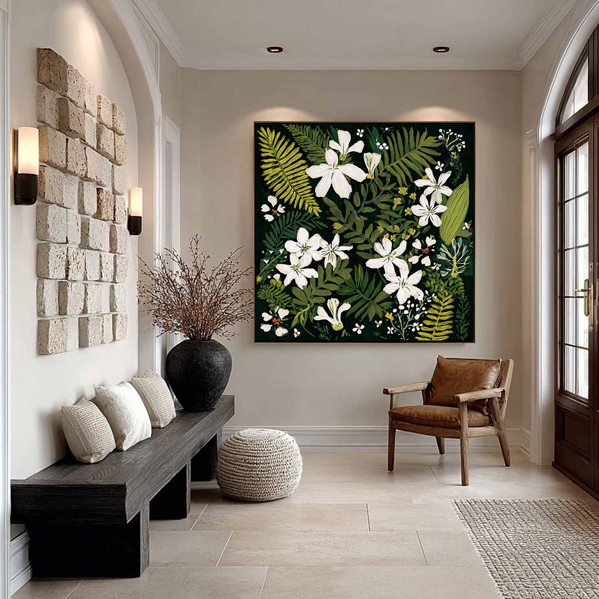 MIDNIGHT GARDEN: Dark Botanical Floral Painting