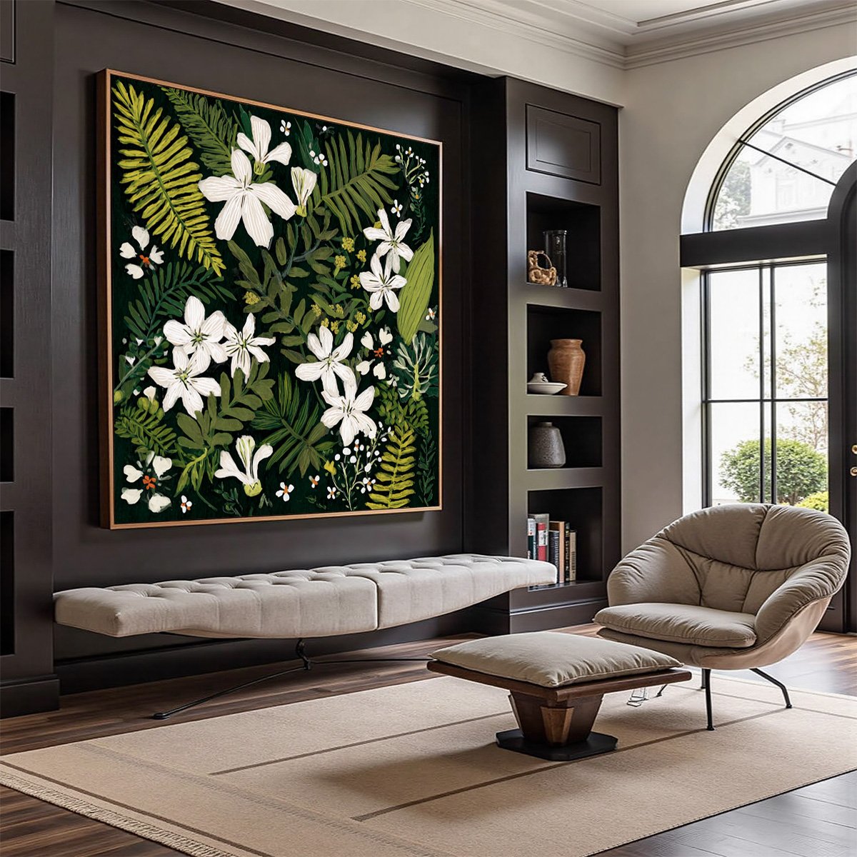 MIDNIGHT GARDEN: Dark Botanical Floral Painting