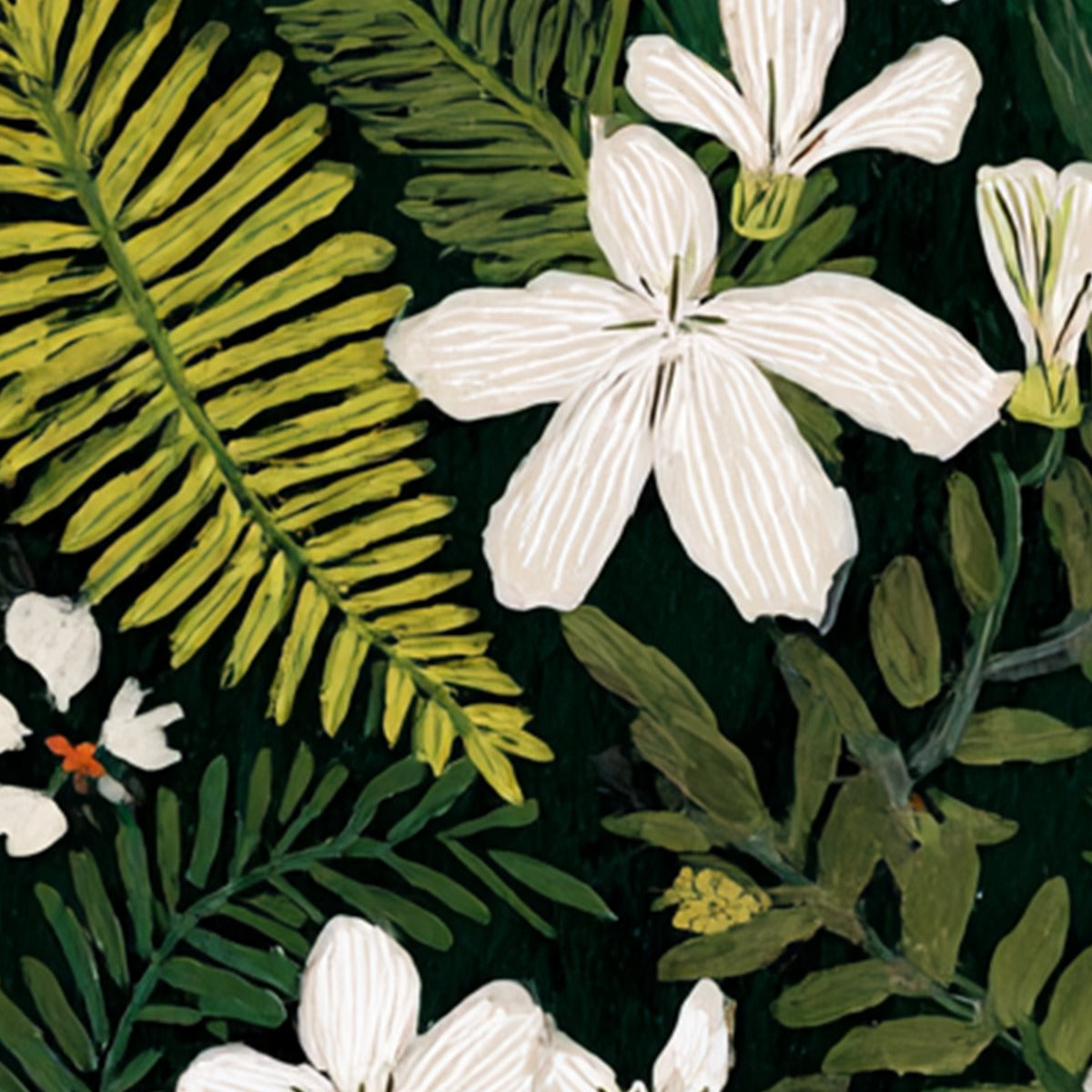 MIDNIGHT GARDEN: Dark Botanical Floral Painting