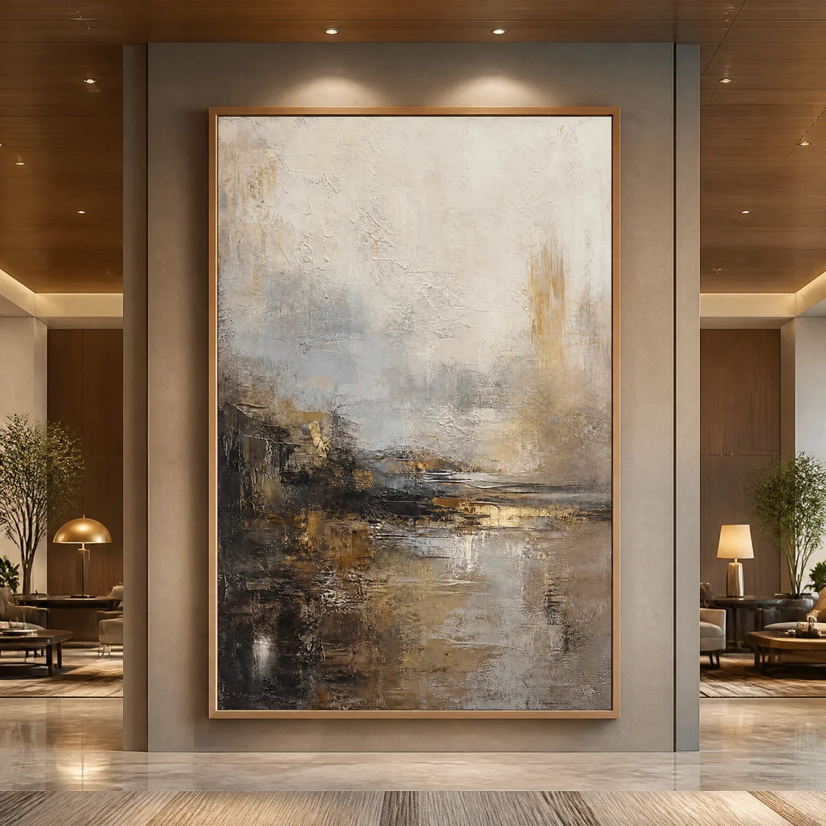 ABSTRACT HORIZON displayed in a refined hotel lobby.