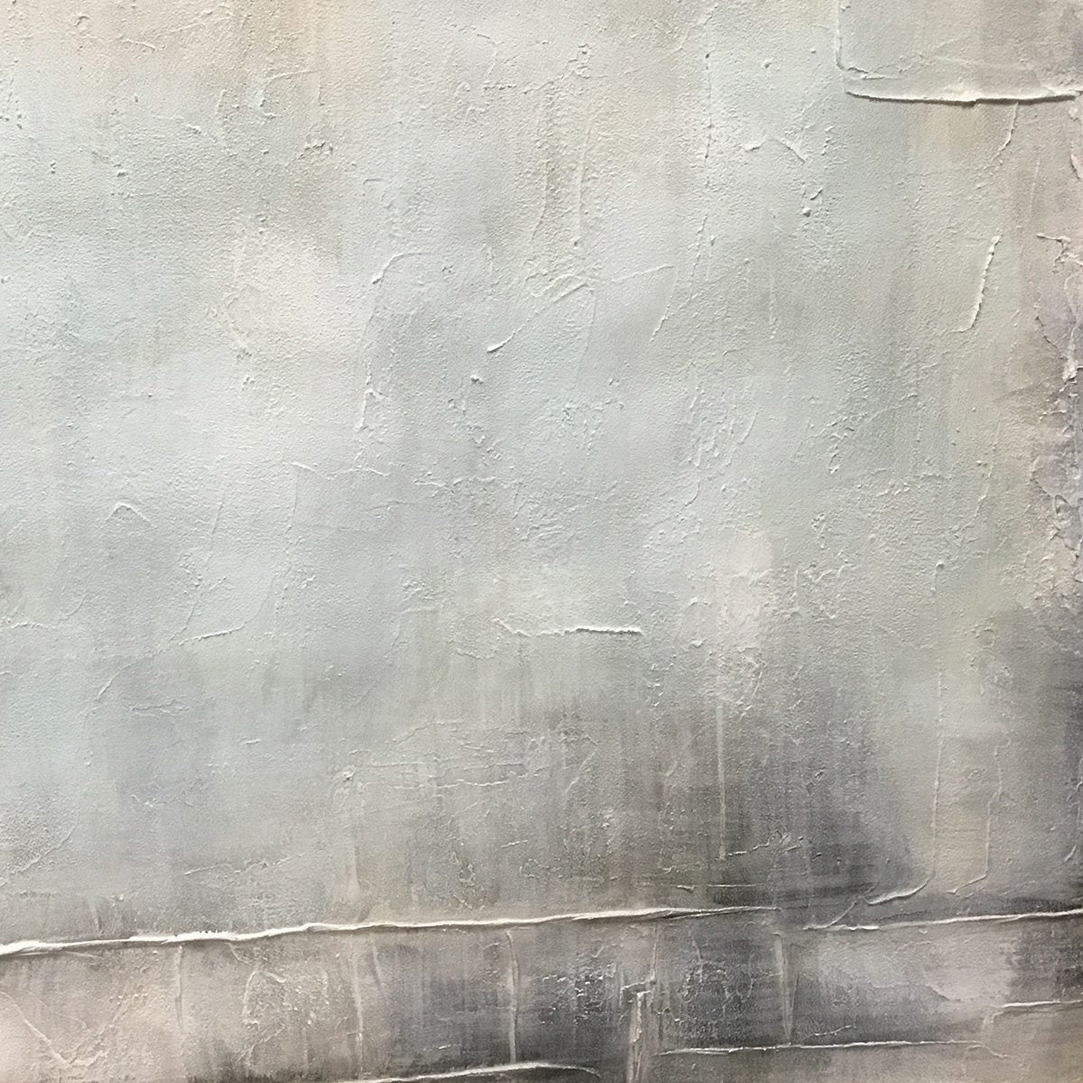 MISTY MORNING: Textured Minimalist Abstract Oil Painting