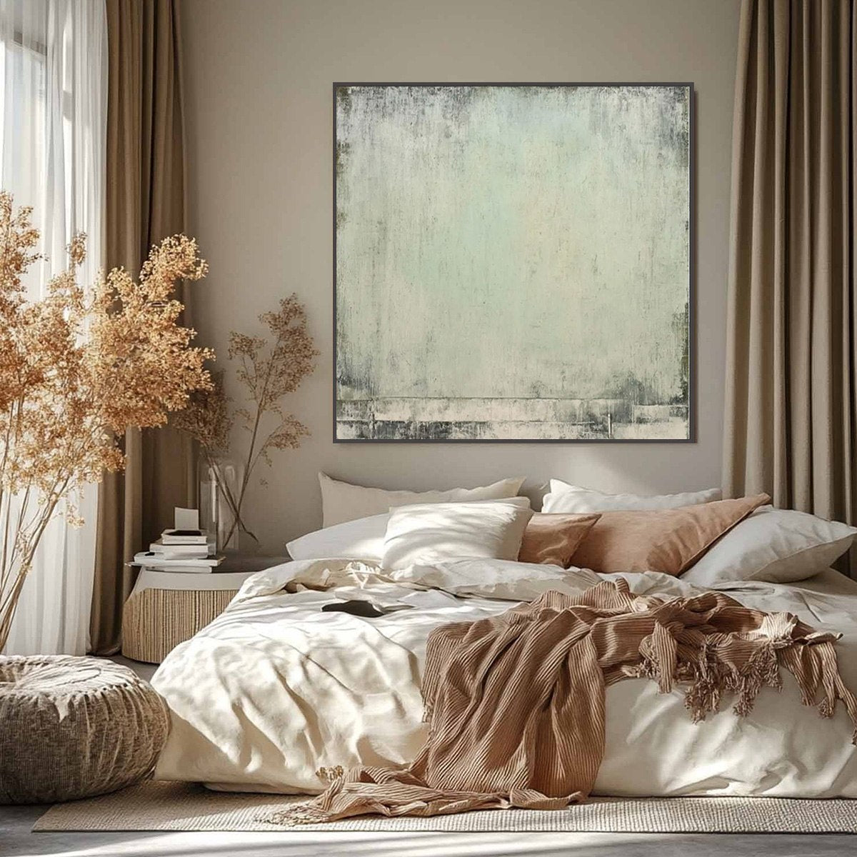 MISTY MORNING: Textured Minimalist Abstract Oil Painting