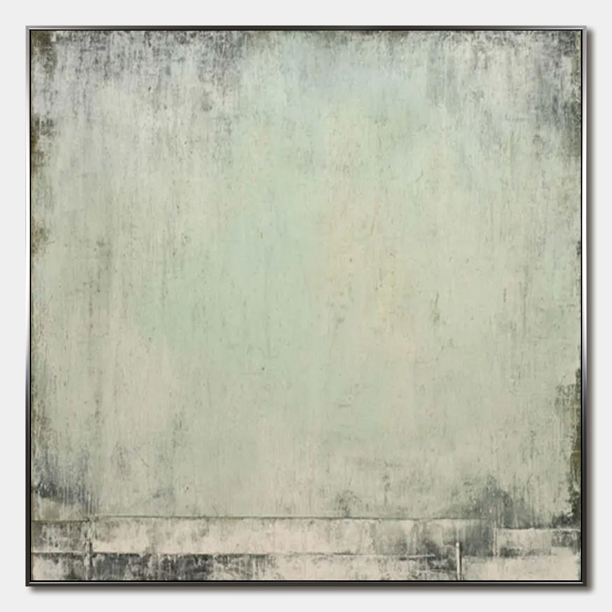 MISTY MORNING Textured Minimalist Abstract Oil Painting