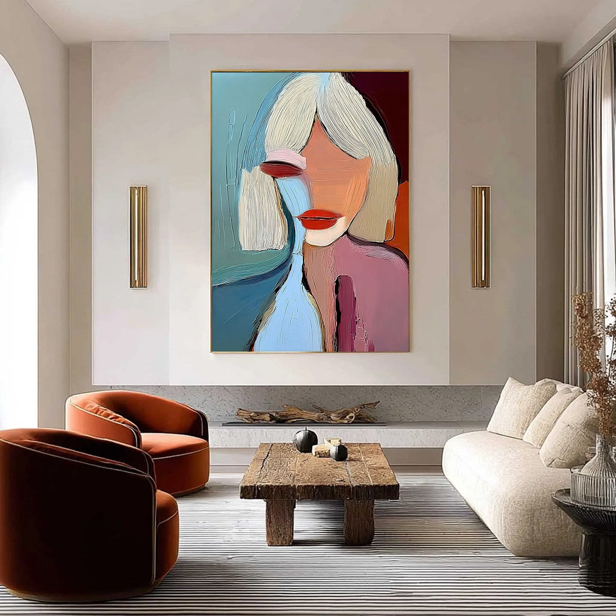 MOMENT IN COLOR: Abstract Textured Portrait Painting of a Woman