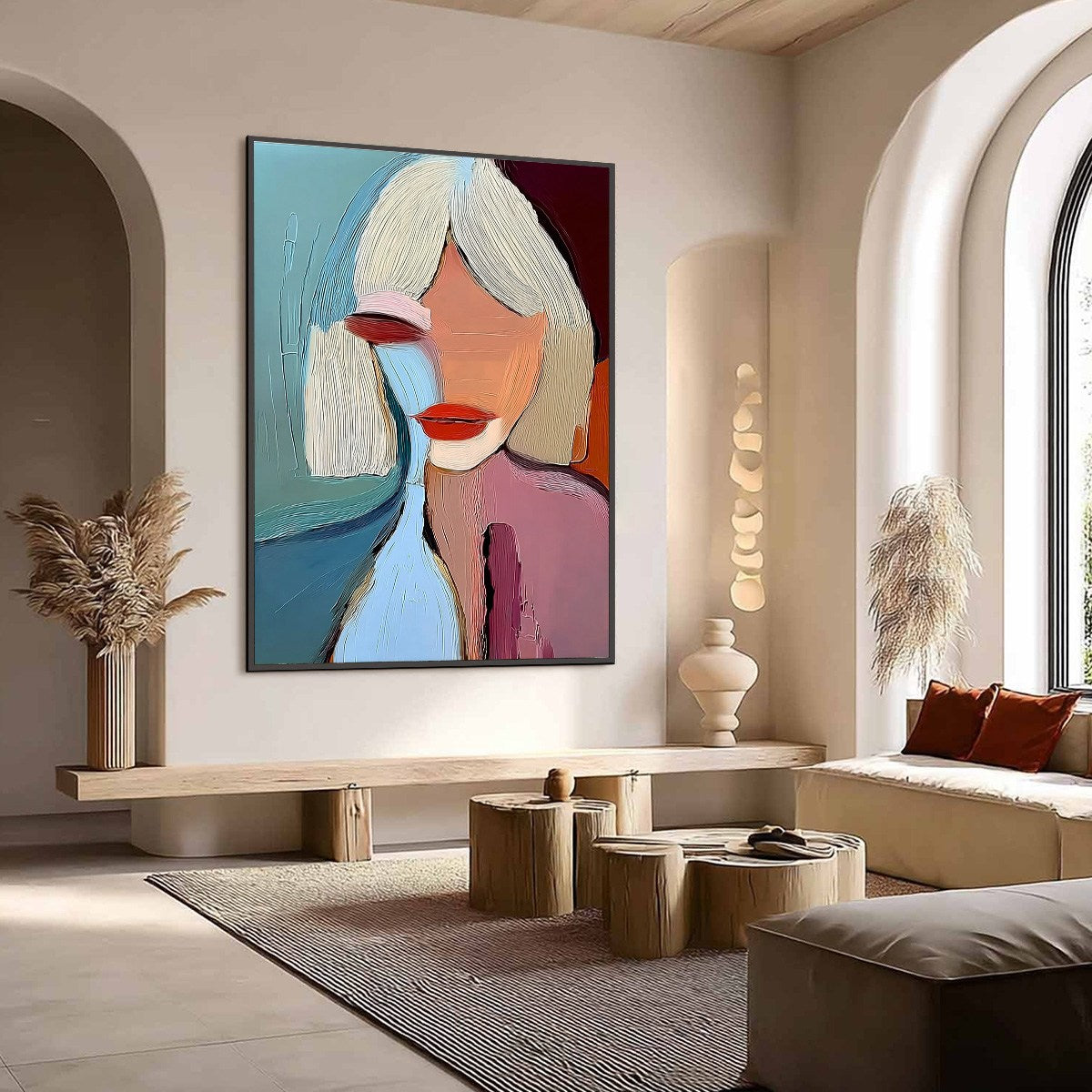 MOMENT IN COLOR: Abstract Textured Portrait Painting of a Woman