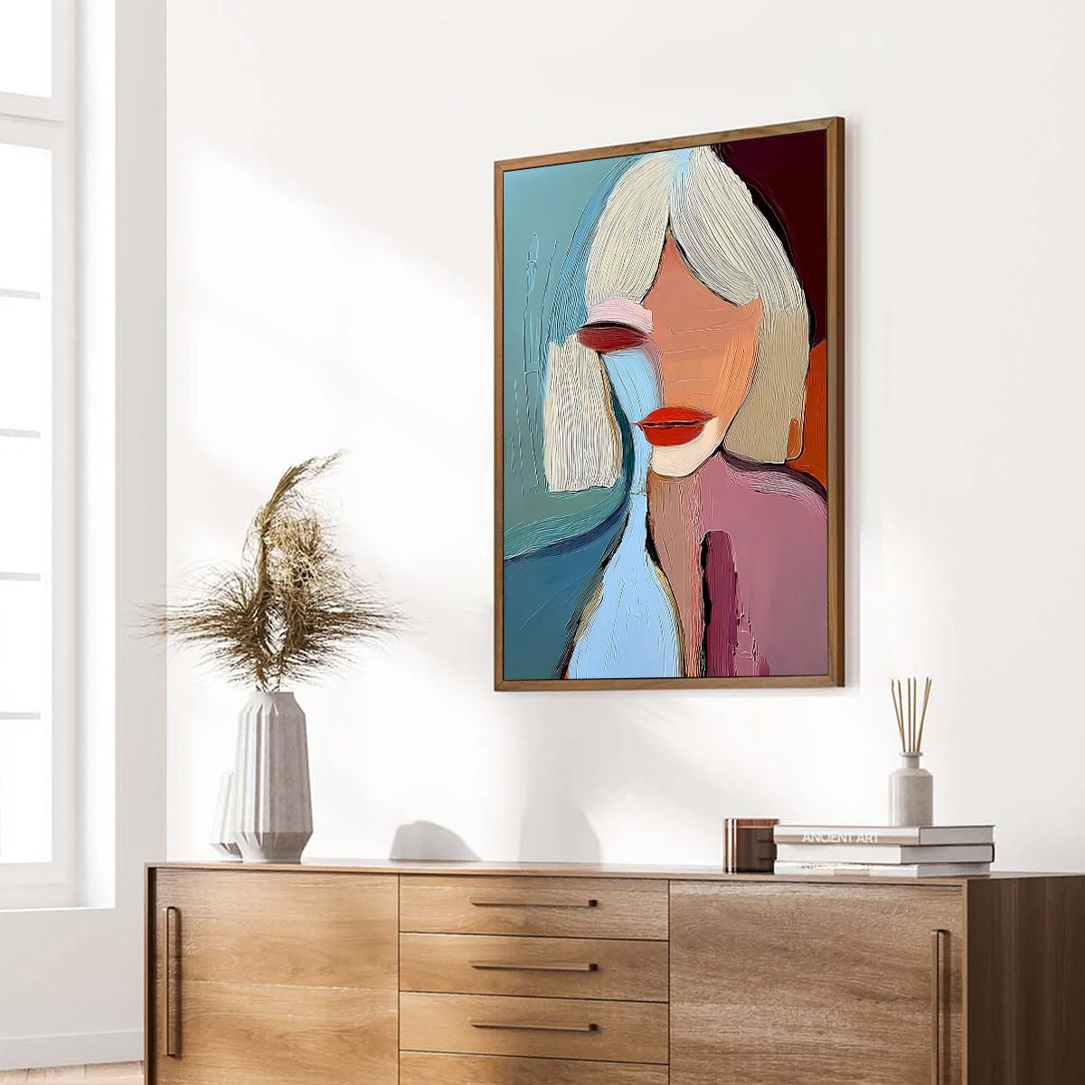 MOMENT IN COLOR: Abstract Textured Portrait Painting of a Woman
