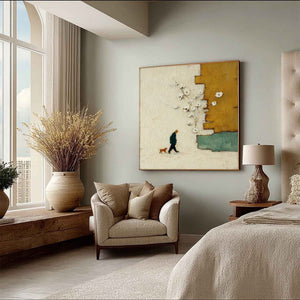 MOMENTS IN PASSING: Textured Minimalist Impasto Painting of a Daily Stroll