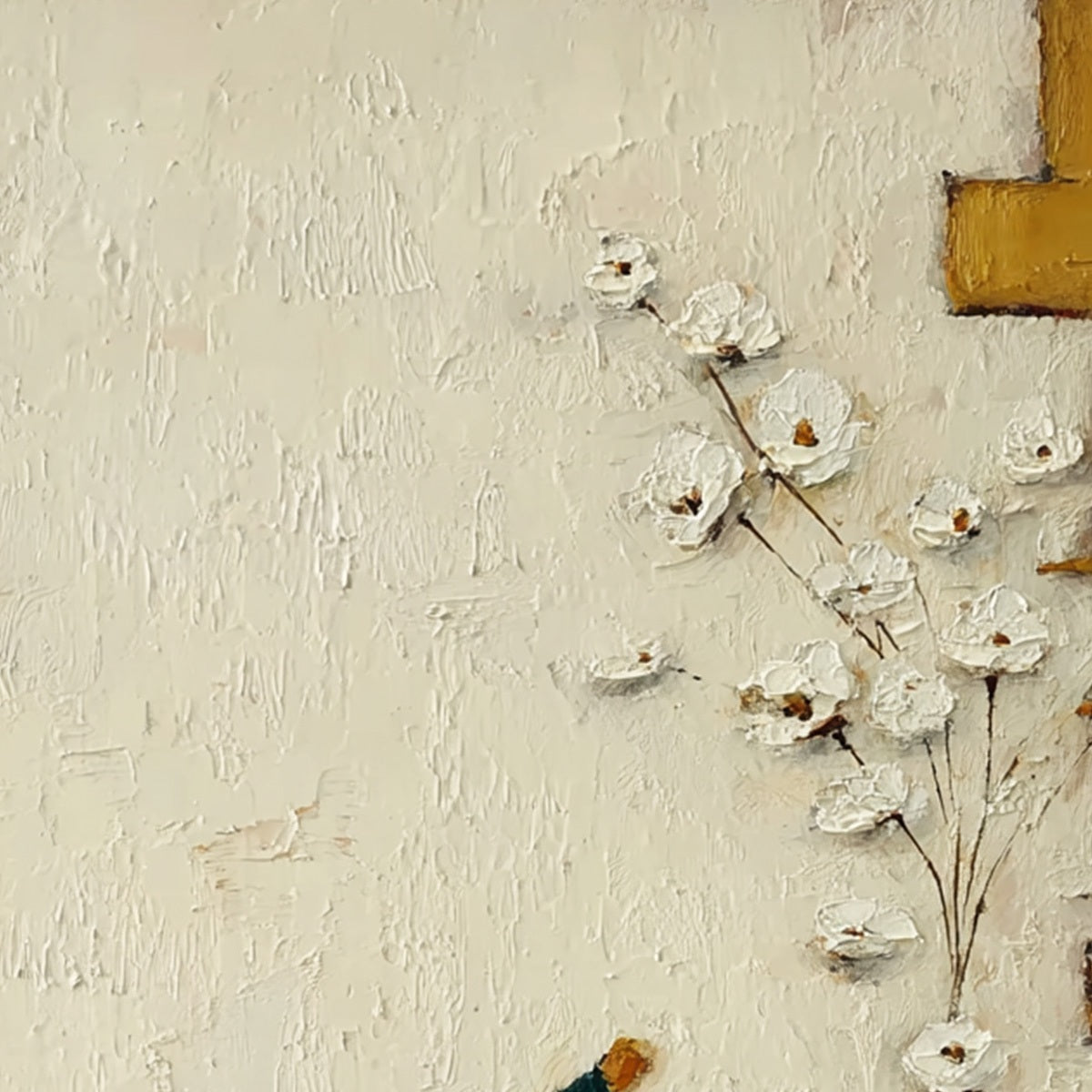 MOMENTS IN PASSING: Textured Minimalist Impasto Painting of a Daily Stroll