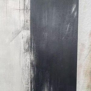 MONOCHROME MINIMALISM: Abstract Painting, Black and White Wall Art, Textured Canvas, Vertical