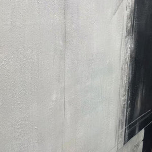 MONOCHROME MINIMALISM: Abstract Painting, Black and White Wall Art, Textured Canvas, Vertical