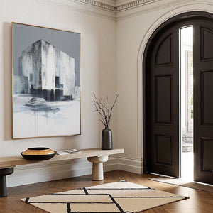 MONOLITHIC ECHO: Minimalist Abstract Architectural Painting