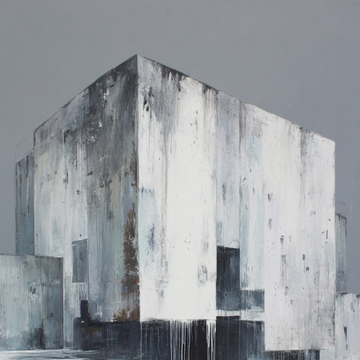 MONOLITHIC ECHO: Minimalist Abstract Architectural Painting