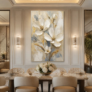 MOONLIT MAGNOLIA: White Magnolia Floral Painting