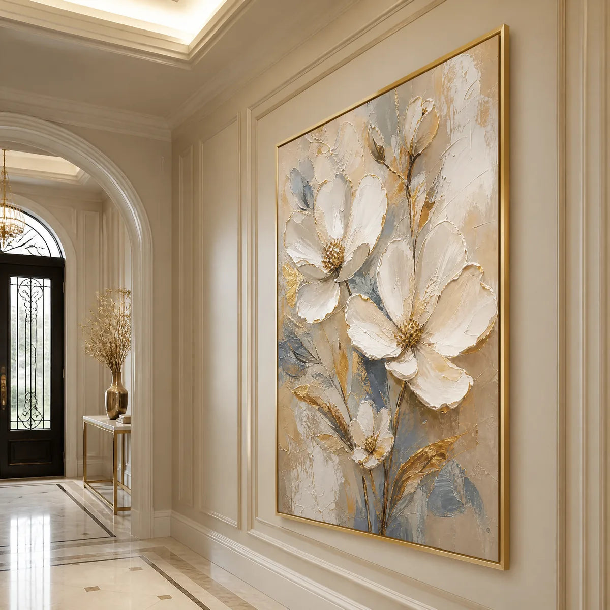 MOONLIT MAGNOLIA: White Magnolia Floral Painting