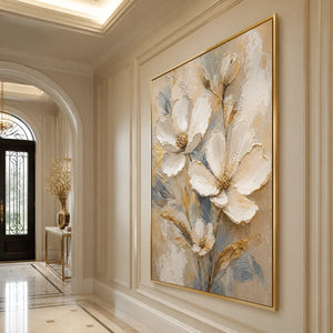 MOONLIT MAGNOLIA: White Magnolia Floral Painting
