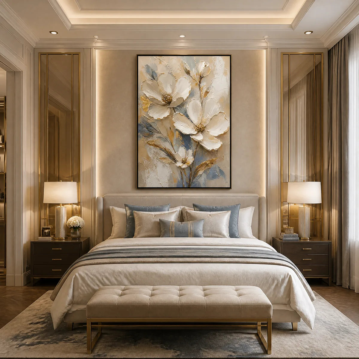 MOONLIT MAGNOLIA: White Magnolia Floral Painting