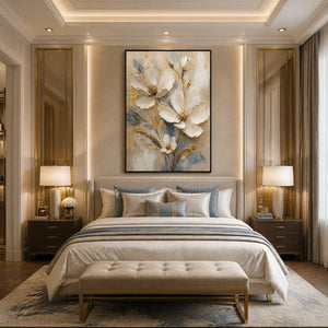 MOONLIT MAGNOLIA: White Magnolia Floral Painting