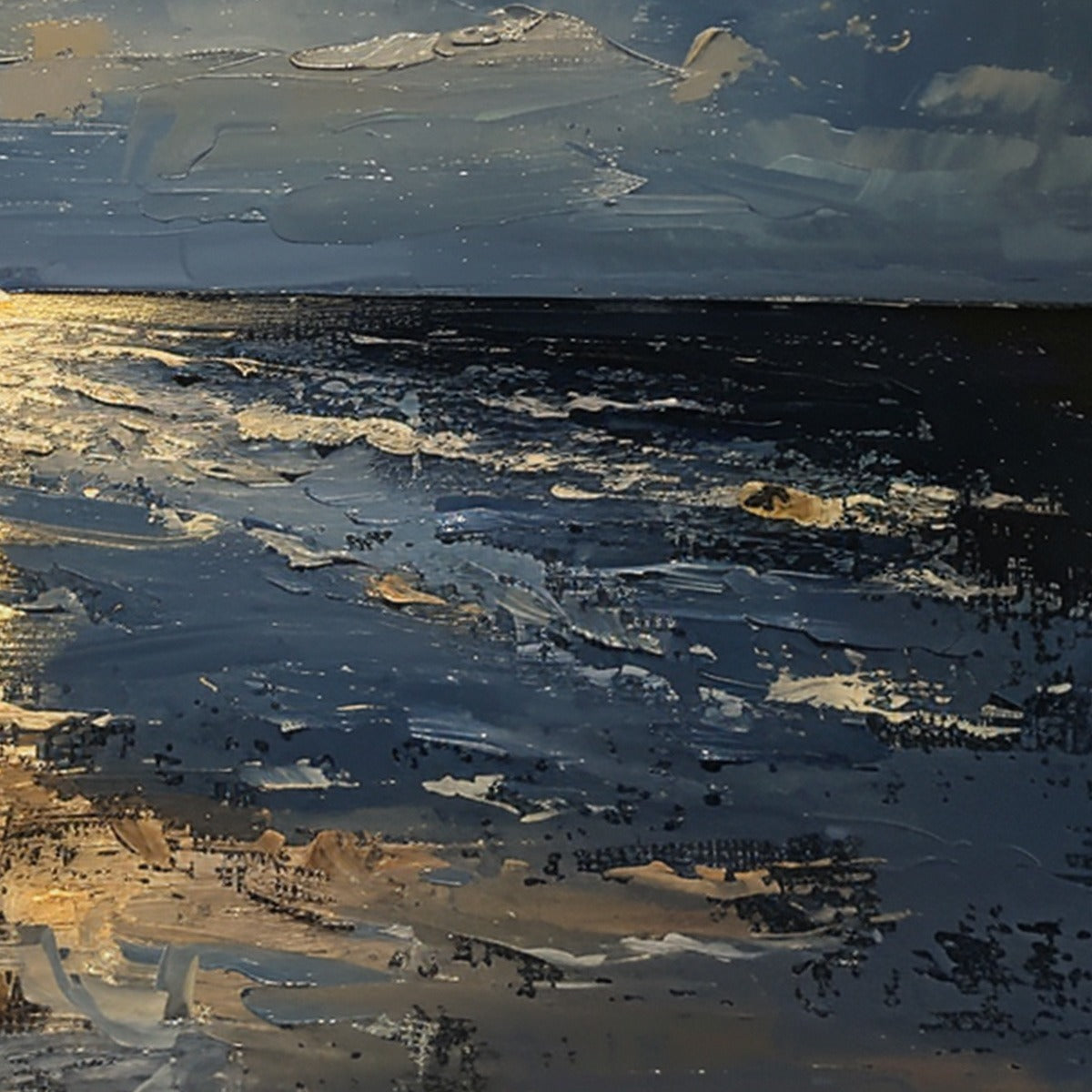 MOONLIT SERENITY: Impressionist Coastal Night Oil Painting