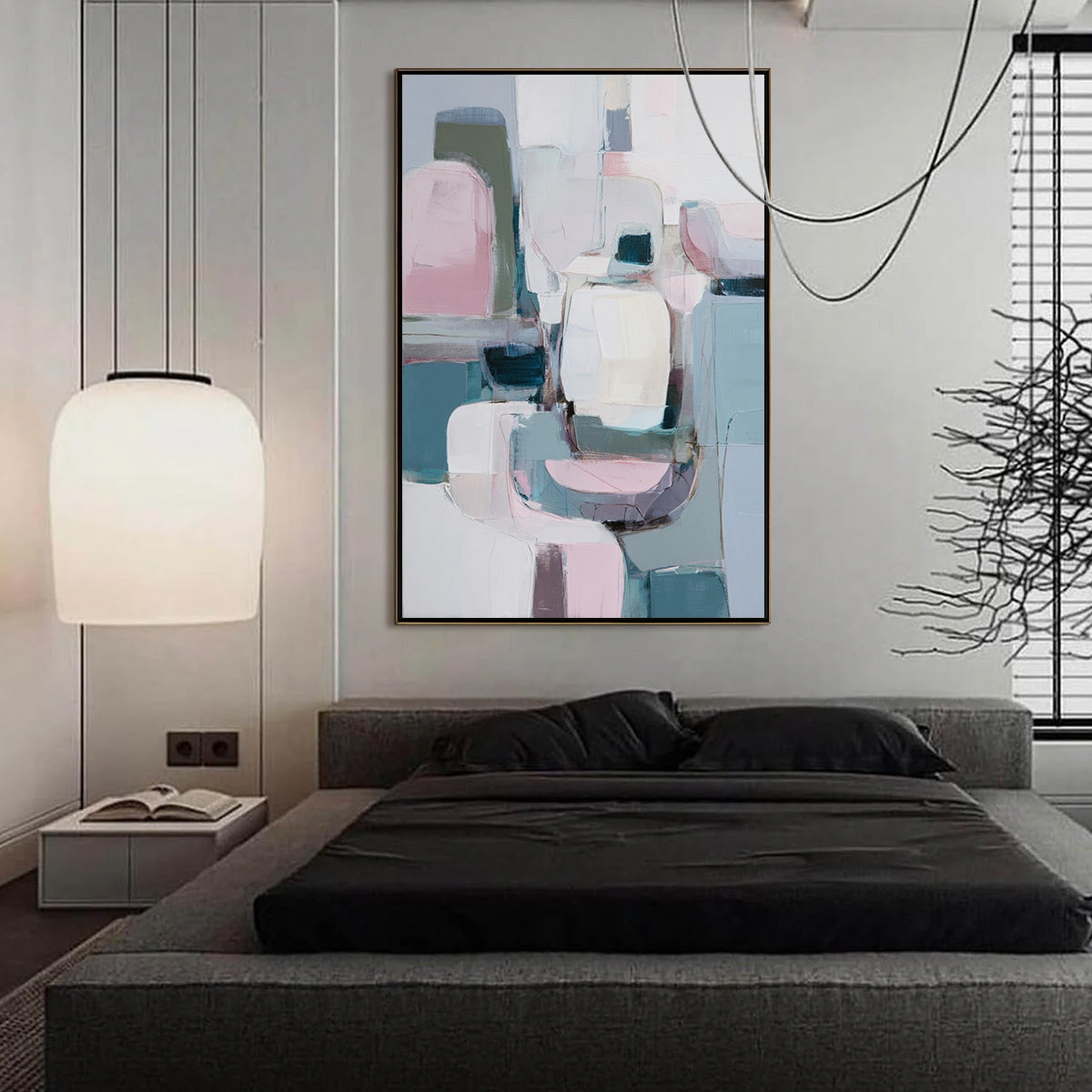 MORNING BLUSH: Soft Contemporary Abstract Block Painting