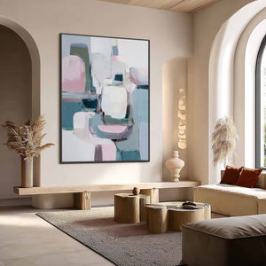 MORNING BLUSH: Soft Contemporary Abstract Block Painting