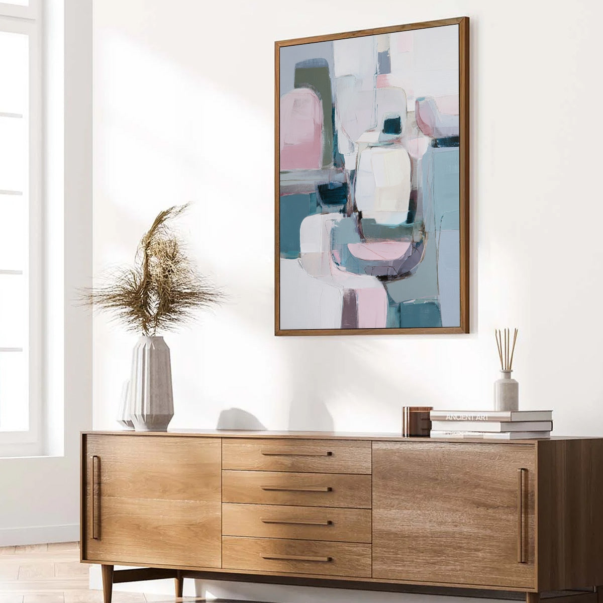 MORNING BLUSH: Soft Contemporary Abstract Block Painting