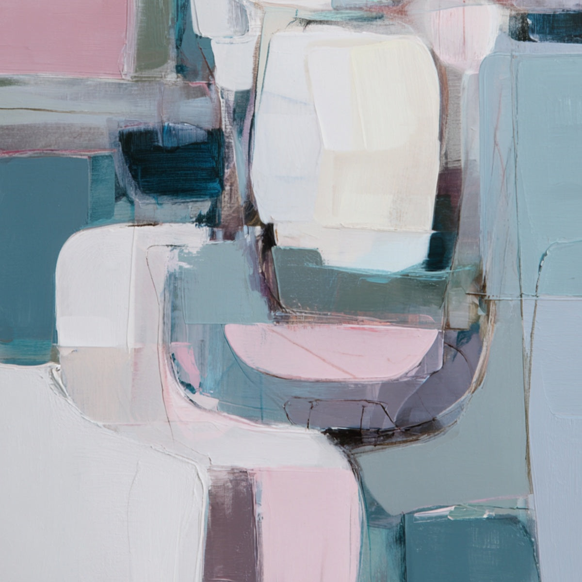 MORNING BLUSH: Soft Contemporary Abstract Block Painting
