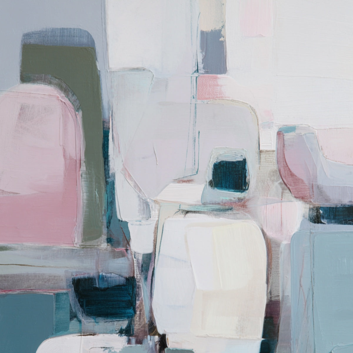 MORNING BLUSH: Soft Contemporary Abstract Block Painting