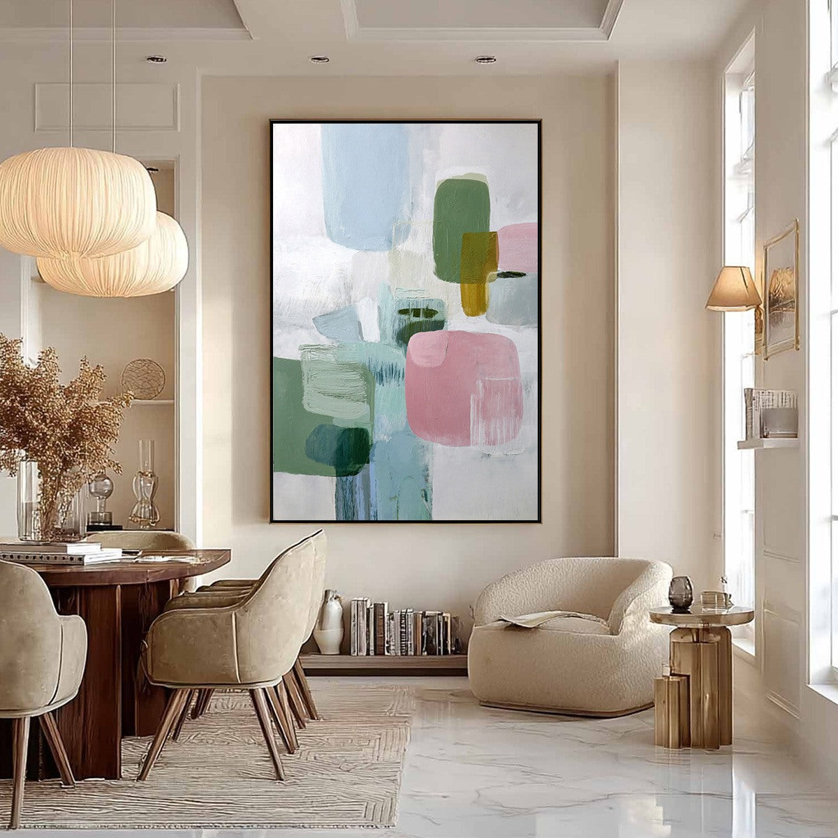 MORNING BLUSH: Soft Pastel Abstract Wall Art