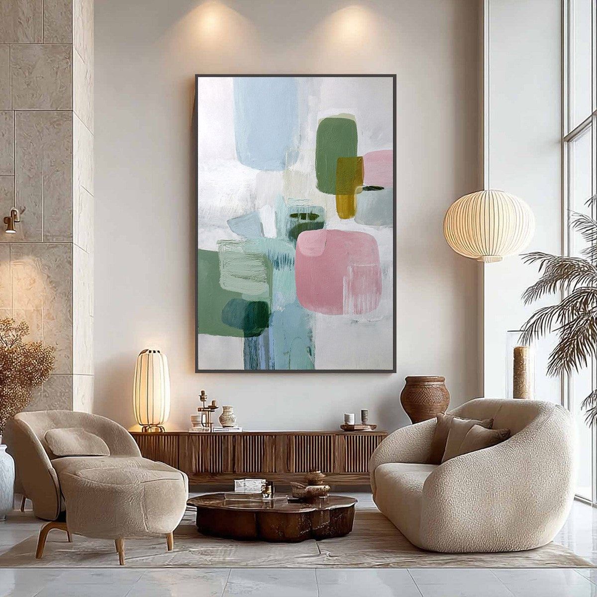 MORNING BLUSH: Soft Pastel Abstract Wall Art