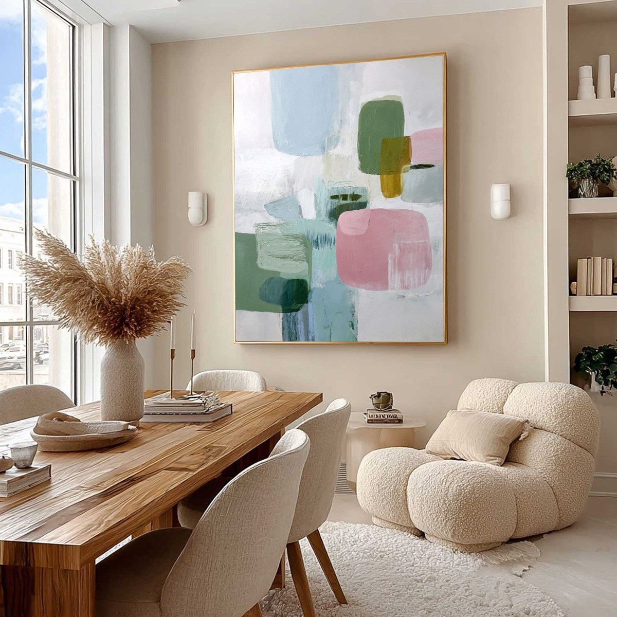 MORNING BLUSH: Soft Pastel Abstract Wall Art