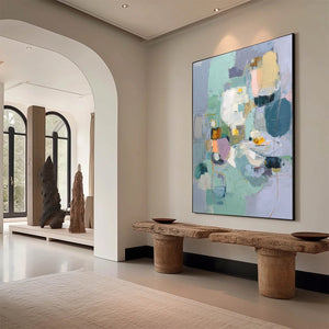 MORNING CHORUS: Colorful Modern Abstract Composition Painting