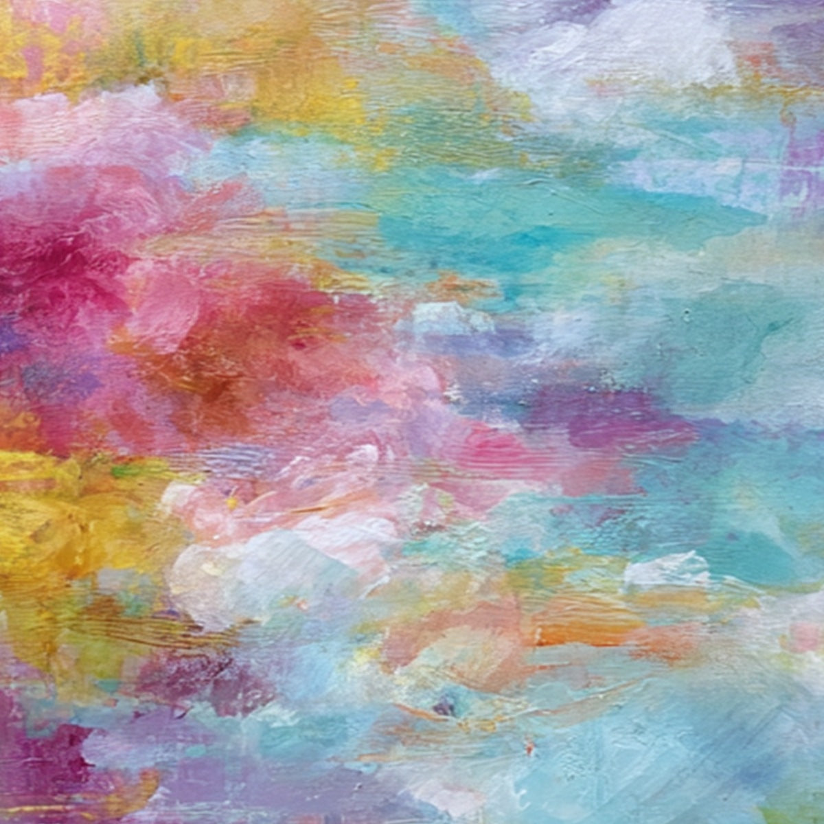 MORNING RAPTURE: Colorful Abstract Cloudscape Painting Set of 2
