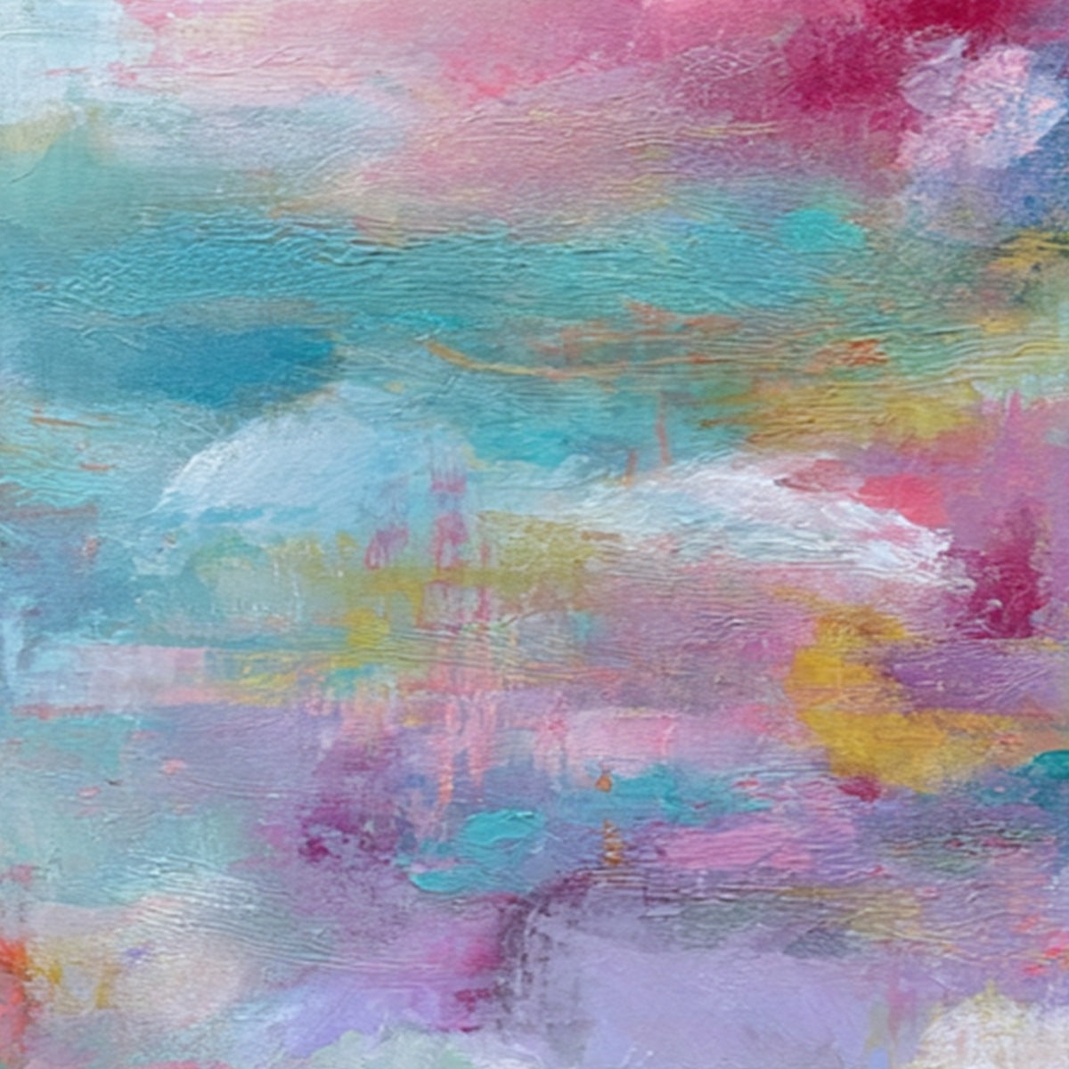 MORNING RAPTURE: Colorful Abstract Cloudscape Painting Set of 2