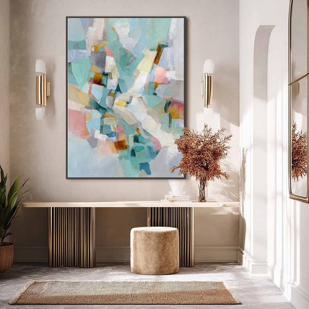MOSAIC DREAM: Colorful Modern Abstract Geometric Painting