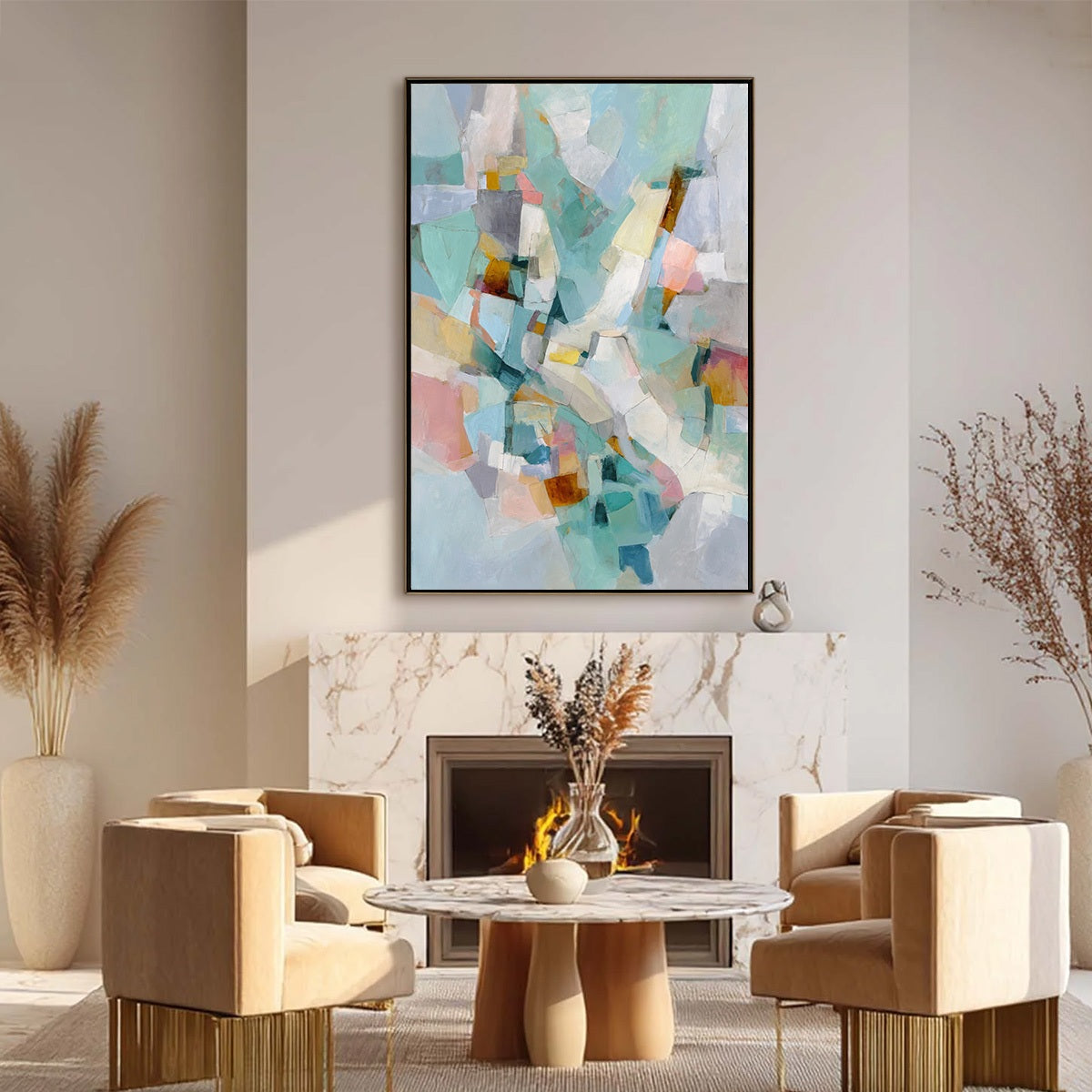 MOSAIC DREAM: Colorful Modern Abstract Geometric Painting