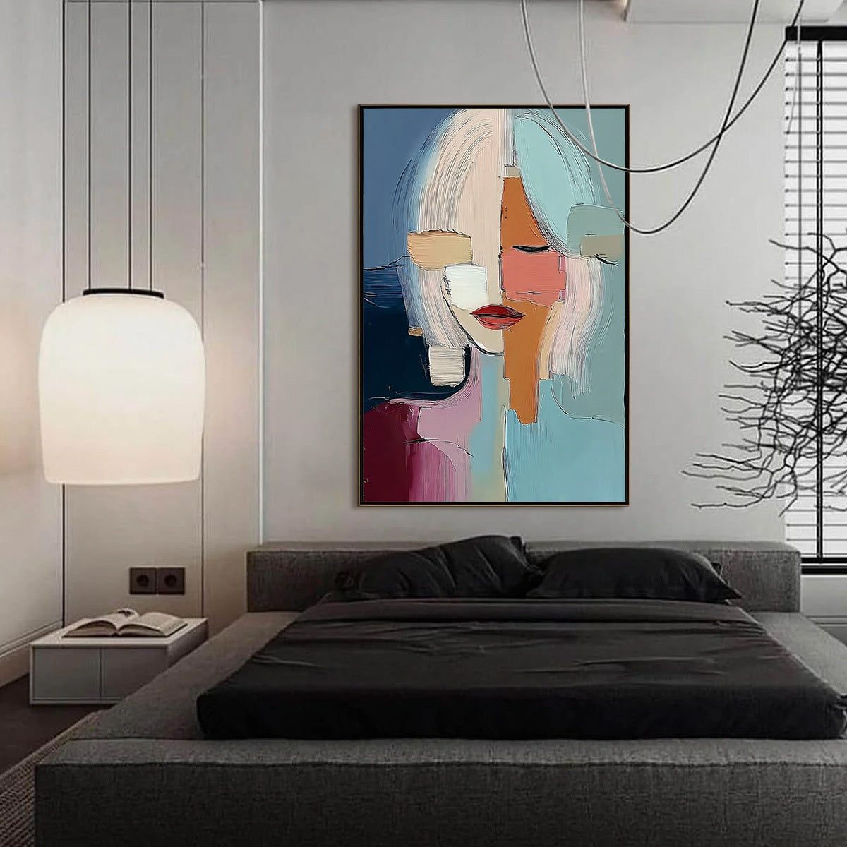 MOSAIC OF THOUGHTS: Abstract Textured Portrait Wall Art for Modern Decor