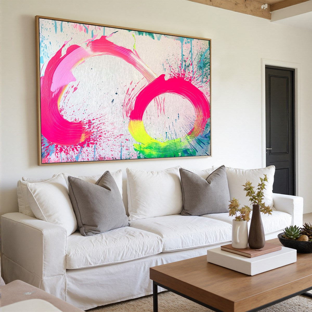 NEON BLOOM: Vibrant Abstract Acrylic Painting