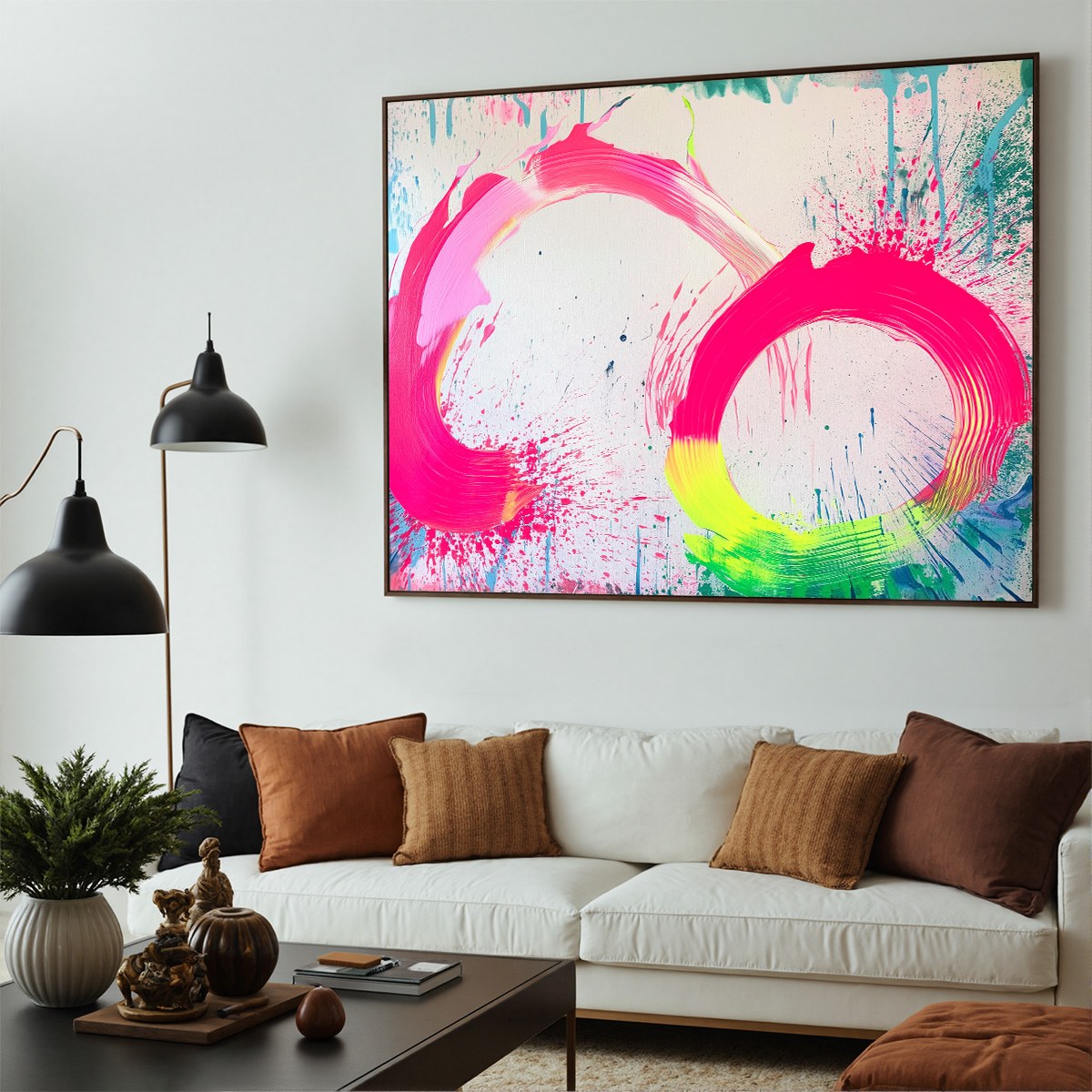 NEON BLOOM: Vibrant Abstract Acrylic Painting