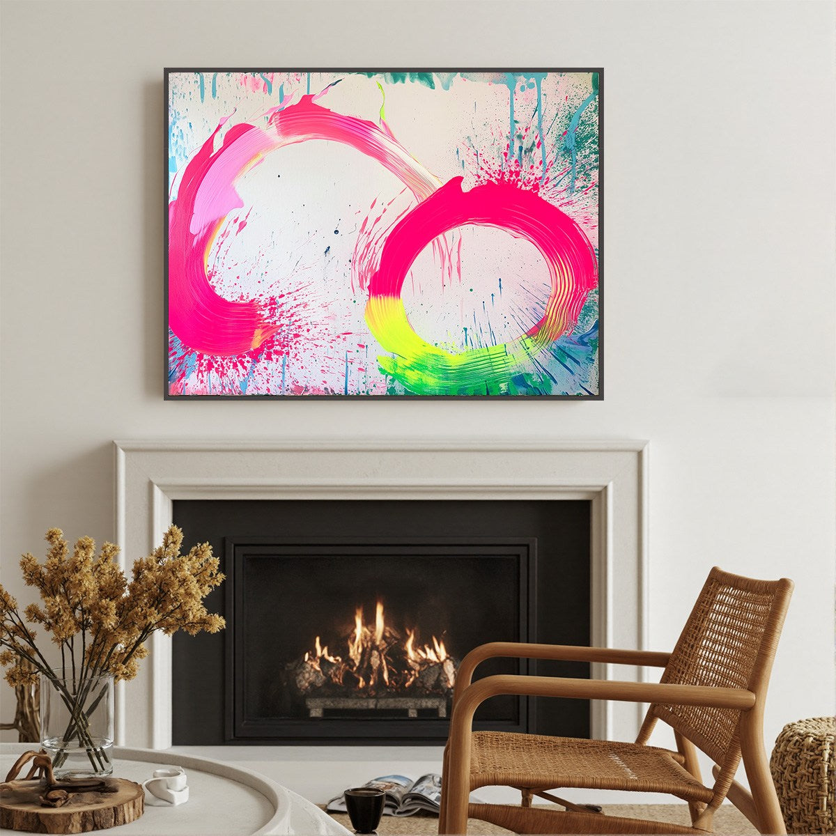 NEON BLOOM: Vibrant Abstract Acrylic Painting