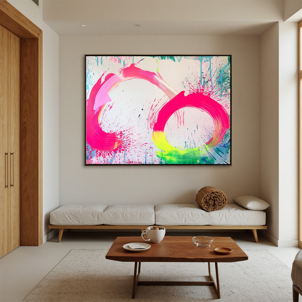 NEON BLOOM: Vibrant Abstract Acrylic Painting