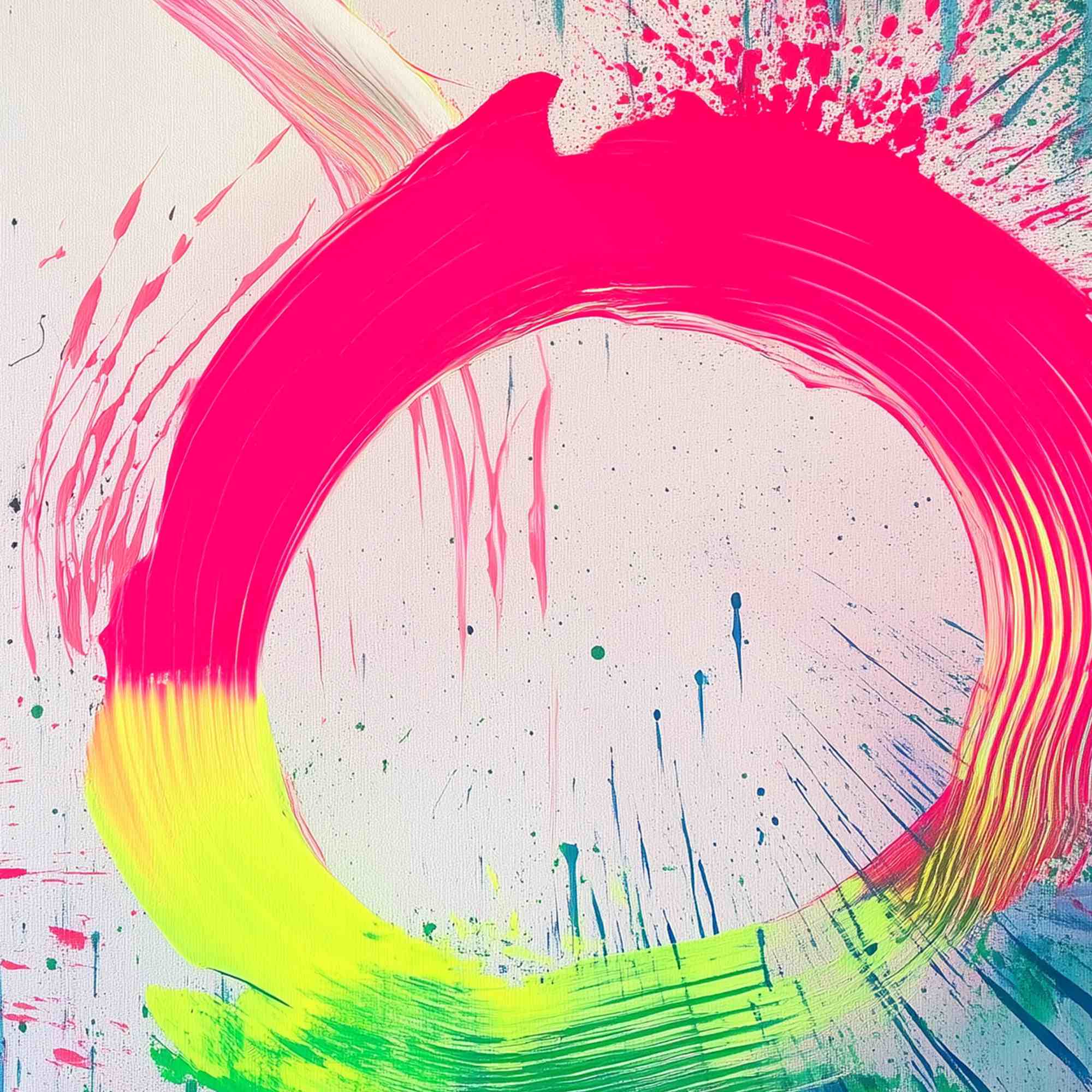 NEON BLOOM: Vibrant Abstract Acrylic Painting