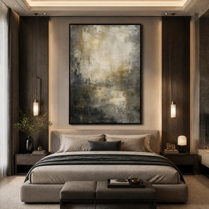 NIGHT AURELIA: Moody Gold Black Abstract