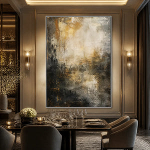 NIGHT AURELIA: Moody Gold Black Abstract