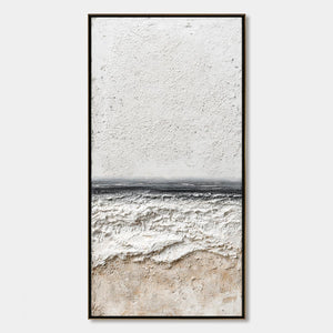 NOIR HORIZON: Textured Minimalist Black and White Seascape