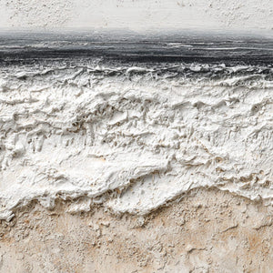 NOIR HORIZON: Textured Minimalist Black and White Seascape