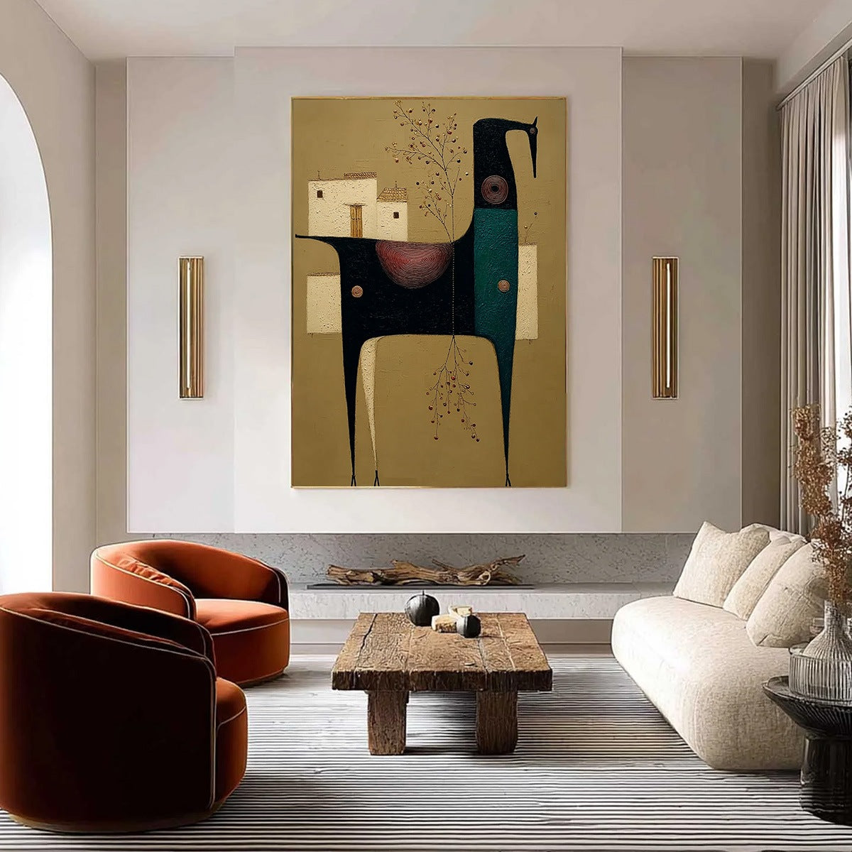NOMAD'S HAVEN: Textured Wabi Sabi Abstract Animal Wall Art